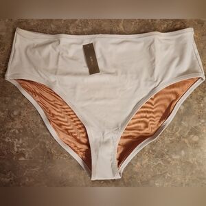XXL J. Crew Swim High Rise Full Coverage Bikini Bottom White
